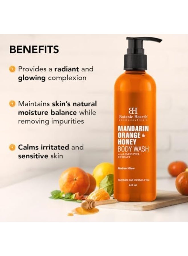 Botanic Hearth Mandarin Orange & Honey Body Wash with Lemon Peel Extract for a Radiant Glow | Sulphate & Paraben Free | Suitable for All Skin Types | Shower Gel for Men and Women| 245ml - Image 3