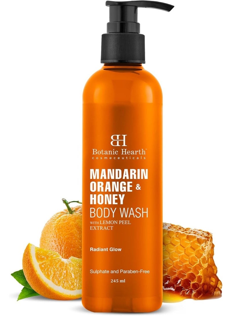 Botanic Hearth Mandarin Orange & Honey Body Wash with Lemon Peel Extract for a Radiant Glow | Sulphate & Paraben Free | Suitable for All Skin Types | Shower Gel for Men and Women| 245ml - Image 1