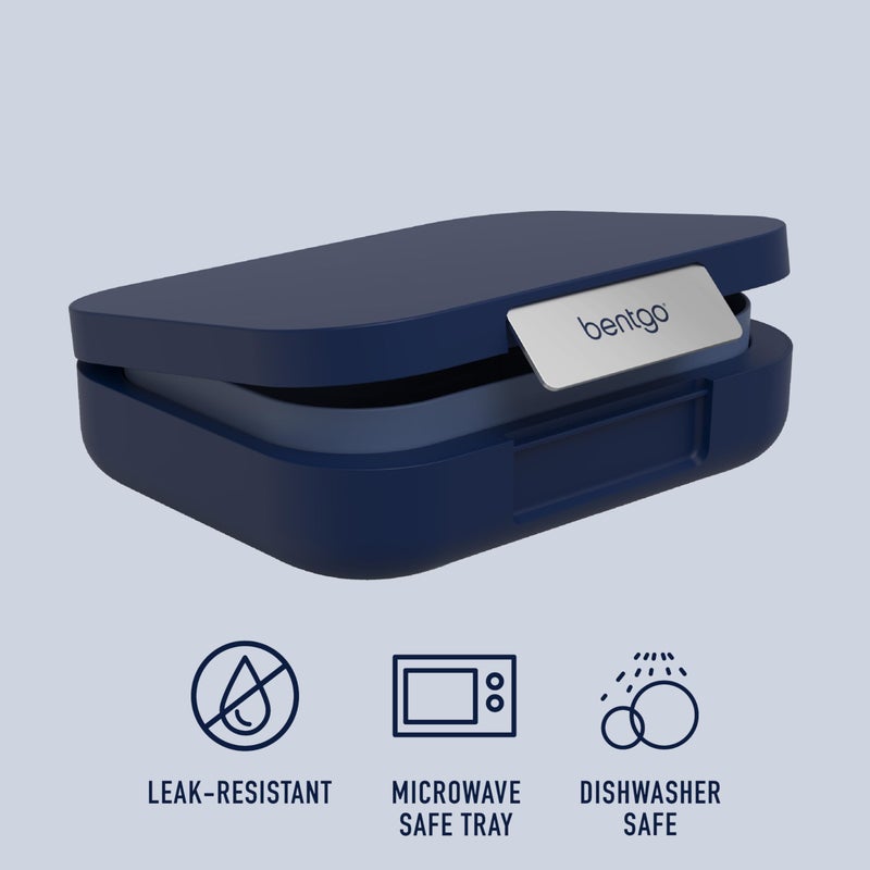 Bentgo Modern - Leak-Resistant Bento Lunch Box For Adults, Teens, & Larger Appetites; Reusable BPA-Free Meal Prep Container with 3 or 4 Compartments, Dishwasher/Microwave Safe; 44oz (Navy) - Image 3