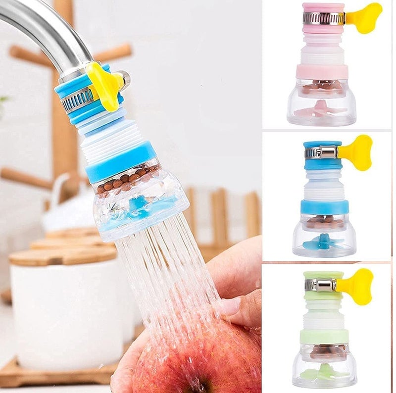 Seven Moon 360 Degree Water Saving Faucet Tap Water Purifier For Household 3 Layers Water Purifier Filter Activated Carbon Filtration Mini Faucet Purifier - Multicolor - Image 1