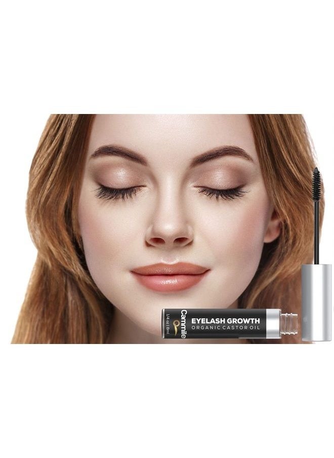 Cammile Q - Eyelash Growth - Organic Castor Oil - Grow Longer Lashes & Fuller Eyebrows - Use As An Eyelash Serum - A Natural Solution for Eyebrow and Eyelash Regrowth! - Image 1