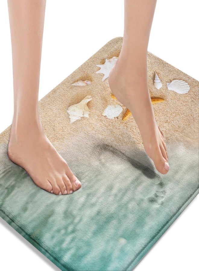 Britimes Beach Seashell Ocean Bathroom Rug Set of 3, 3 Pieces Bath Mats Set, Non-Slip Washable Cover Floor Rug Decorations for Kitchen Bathroom Bedroom - Image 3
