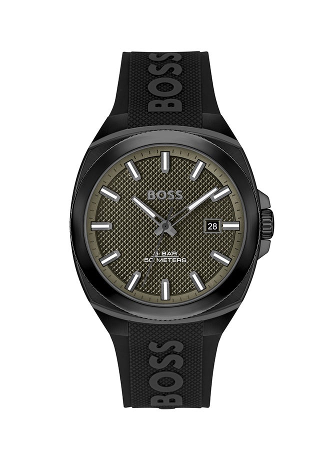 HUGO BOSS Men's Analog Tonneau Shape Leather Wrist Watch 1514140 - 41 Mm  - Image 1