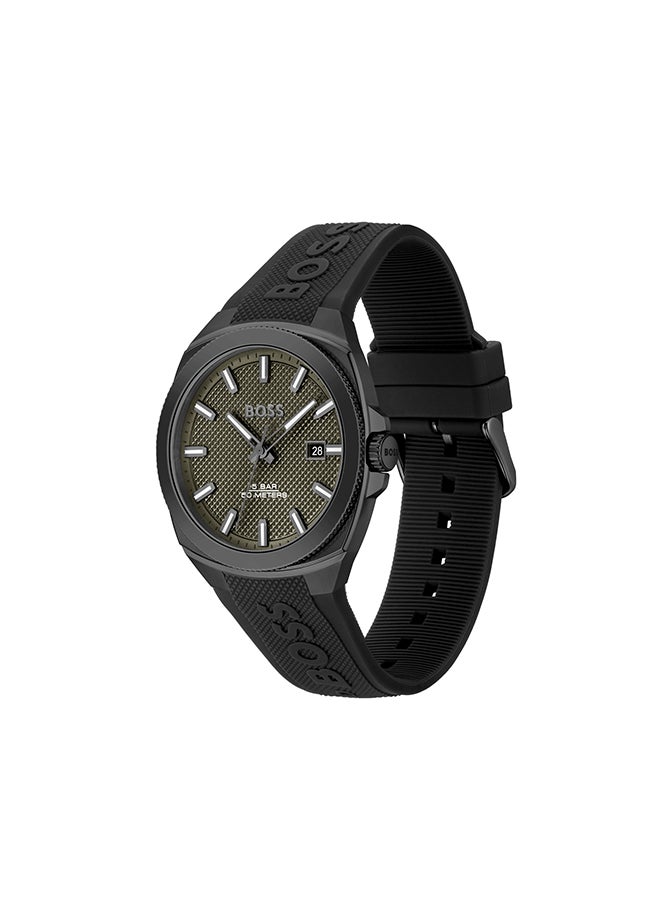 HUGO BOSS Men's Analog Tonneau Shape Leather Wrist Watch 1514140 - 41 Mm  - Image 2