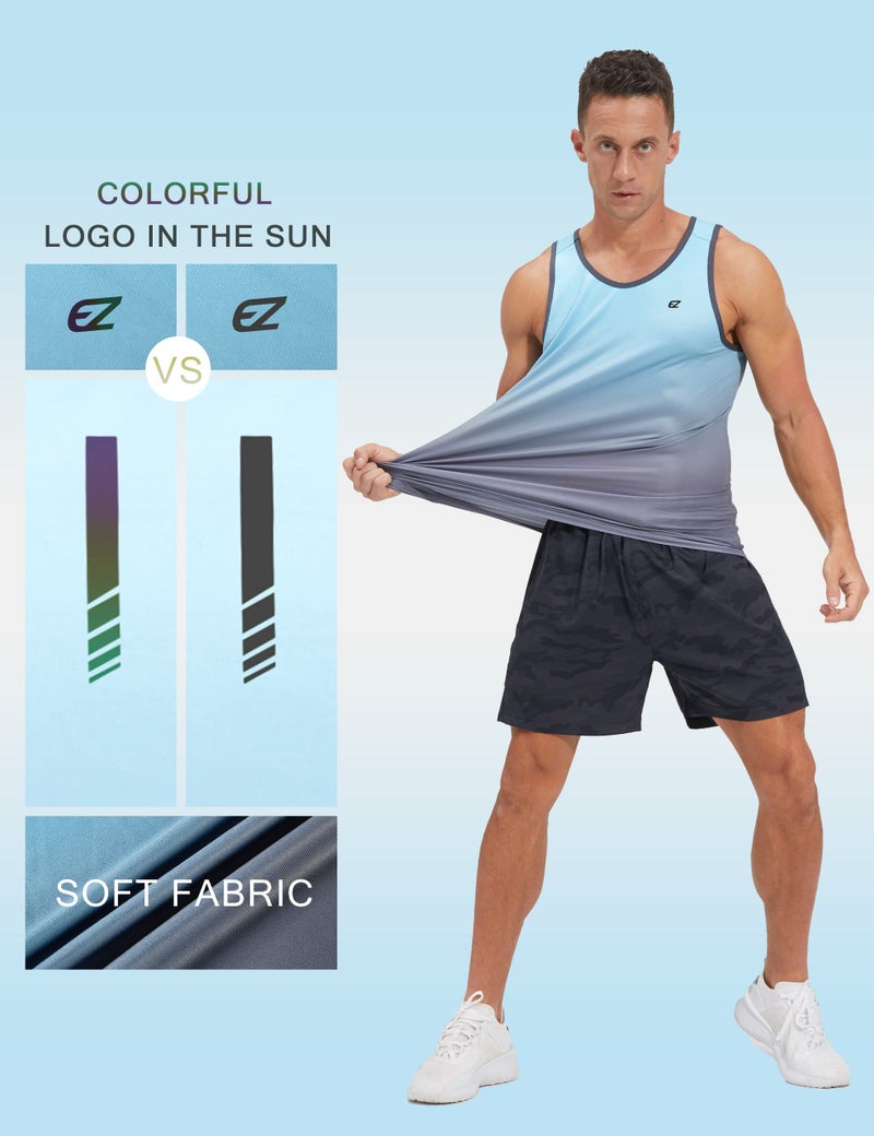 EZRUN Men's Tank Tops Quick Dry Workout Swim Beach Shirts Sleeveless Shirts for Bodybuilding Gym Fitness Training - Image 4