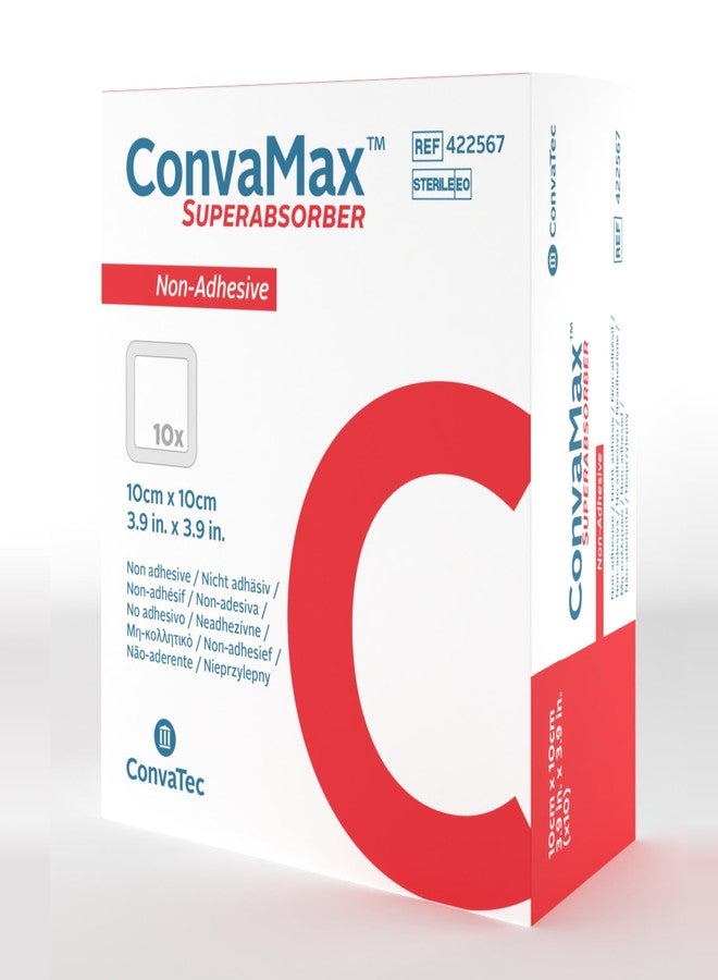 ConvaTec ConvaMax Superabsorber Non-Adhesive 4"x4" Soft Absorbent Wound Dressing with High Fluid Retention, 422567, Box of 10 - Image 1