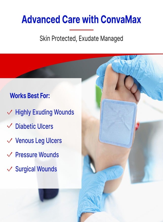 ConvaTec ConvaMax Superabsorber Non-Adhesive 4"x4" Soft Absorbent Wound Dressing with High Fluid Retention, 422567, Box of 10 - Image 4
