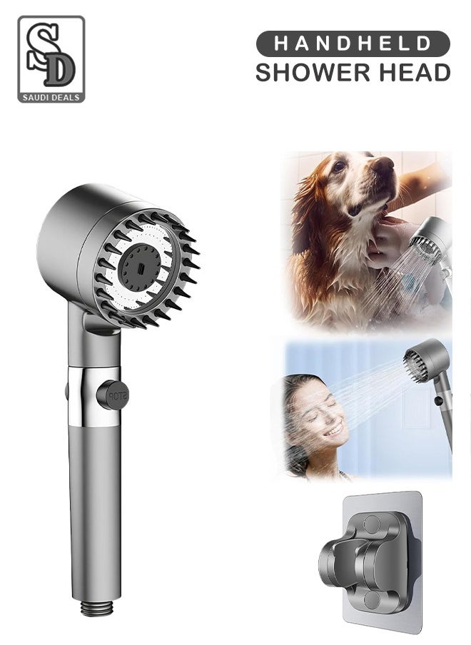 Handheld Massage Shower Head with Bracket, Experience High Pressure, Impurity Removal, Hair Fall Prevention, and 3 Soothing Spray Modes - pzsku/Z113BA04296229FB8960FZ/45/_/1718988765/f0fecbc8-39cd-44be-8205-ebd1ffafbf6b