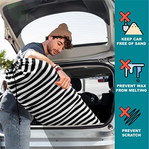 Suncube SUN CUBE Surfboard Sock Cover, Protective Surf Bag for Surfing Board, Light Stretchy Surfbag Sleeve for Shortboard, Hybrid (6'0'', Black White) - Image 4