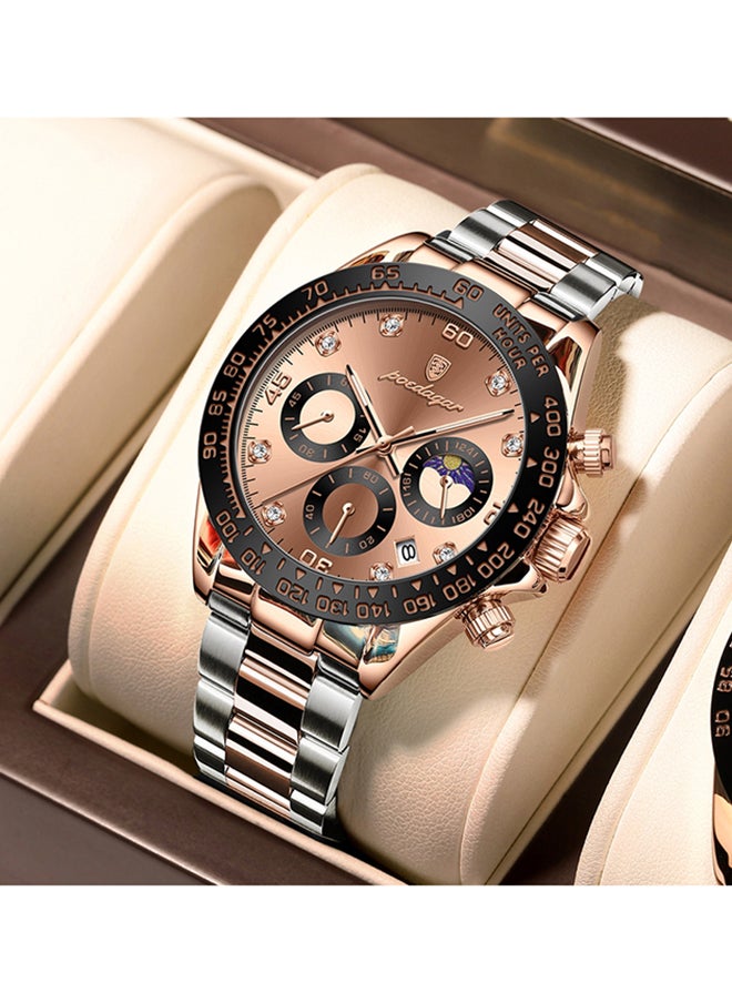 POEDAGAR Chronograph Moon Phase Watch For Ma - 46297  - Image 4