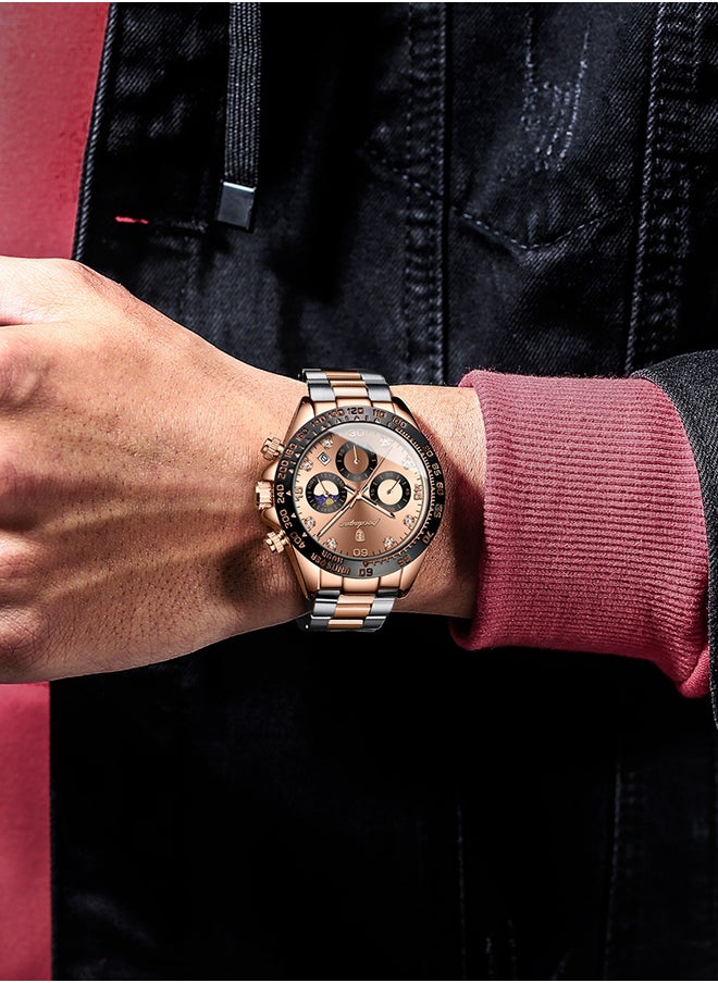 POEDAGAR - Chronograph Moon Phase Watch For Ma - 46297 - Image 1