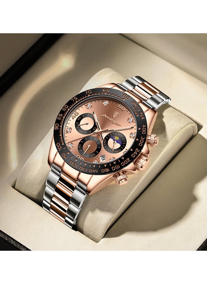 POEDAGAR Chronograph Moon Phase Watch For Ma - 46297  - Image 3