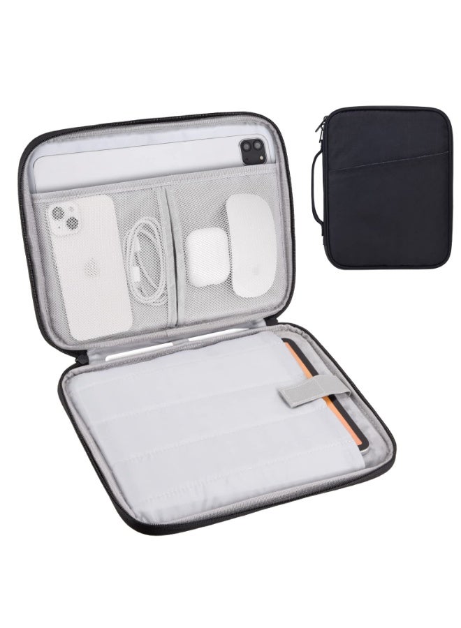9-11 Inch iPad Carrying Case, Padded Travel Tablet Sleeve Bag for iPad Pro 11-in (M4), iPad 10.9 (10th Gen), iPad Air 11-in (M2), Galaxy Tab S9/S8 (Black-11) - Image 1