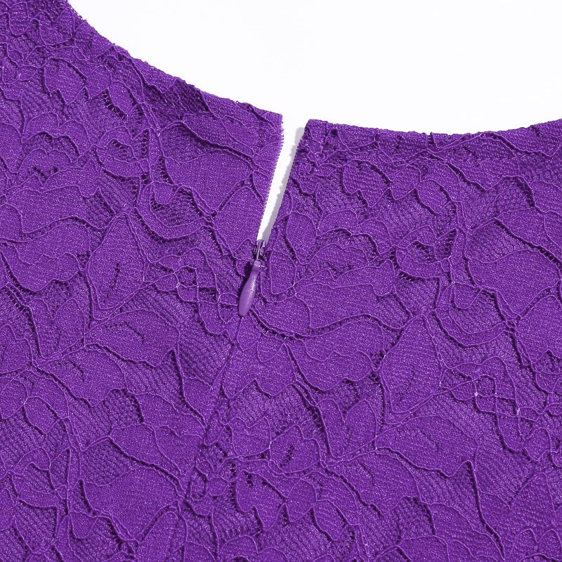 Viriber Girls Floral Lace Purple Dress Christmas Bridesmaid Vintage Formal Cocktail Party Swallowtail Swing Dresses 7-14 Years - Image 4