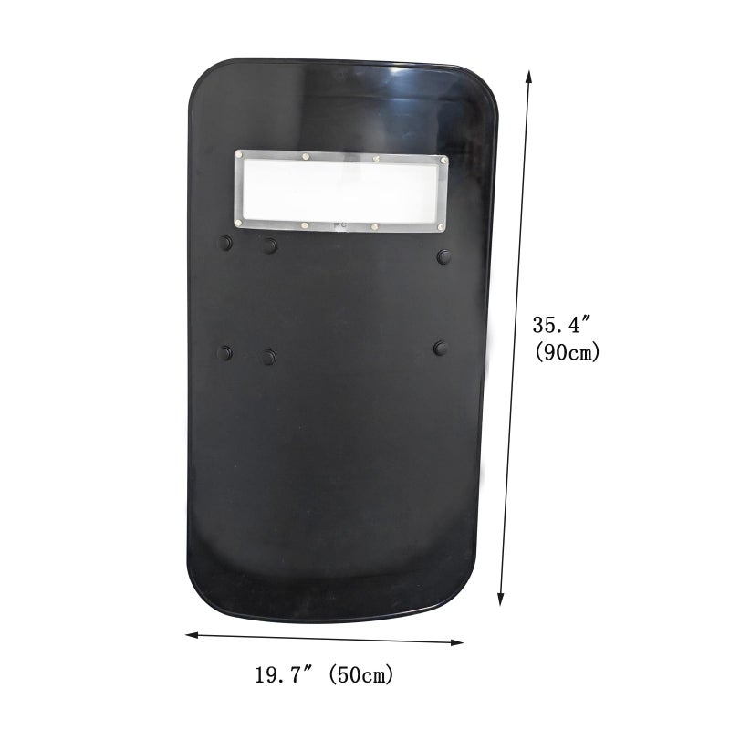 INTBUYING Rectangular Shield Security Shield Hand-held Six-Hole Foldable Grip 35 * 20 * 0.14 inch (500x900x3.5 mm) Black - Image 2