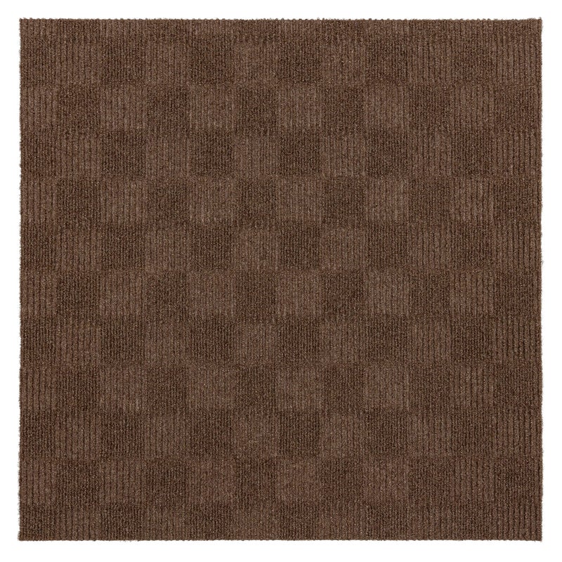 Mohawk Home 24" x 24" Indoor/Outdoor 0.25" Pile Height, Peel and Stick Carpet Tile, Brown Polyester, (15 Tiles) (60 sqft/Box) - Image 3