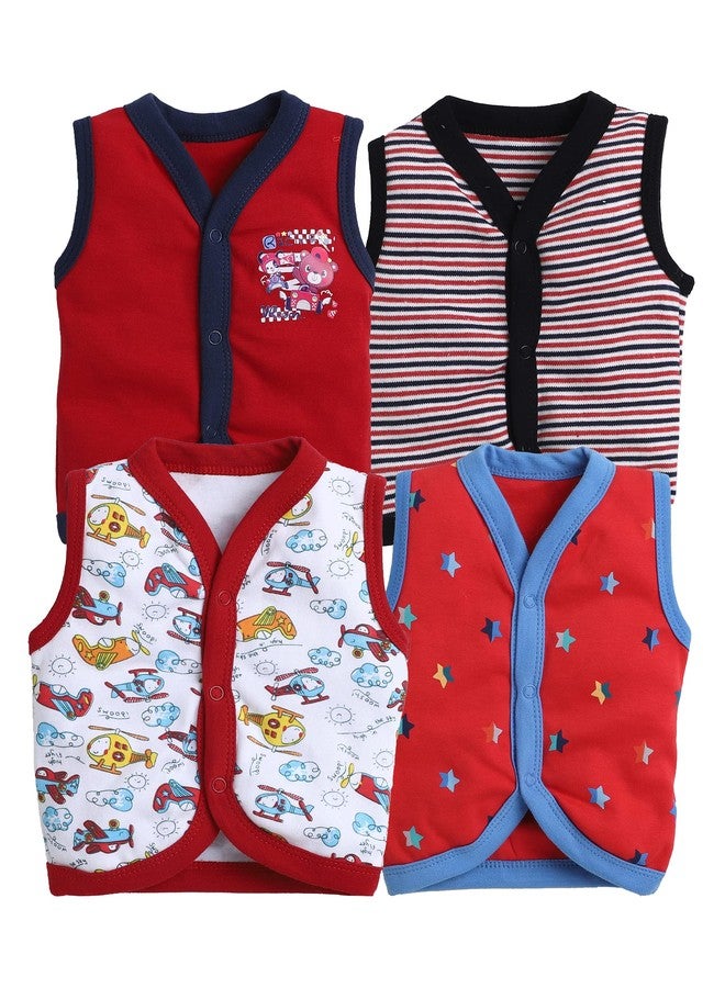 EIO عبوة ملابس أطفال من إي أو، مفتوحة من الأمام، نصف كم (0-3 أشهر، أحمر) - Image 1