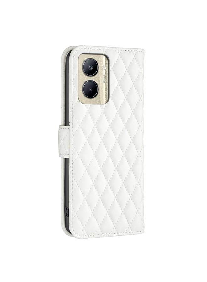 اس-توب جراب هاتف Realme C33 Diamond Lattice Wallet جلد قابل للطي - Image 3