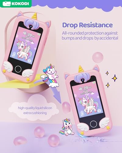 KOKODI Kids Smart Phone, Touchscreen HD Dual Camera Cell Phone for Kids, Christmas Birthday Gifts Dinosaur Child Play Phone for Girls 3-10, Travel Toy Preschool Learning Education Toy - Image 5