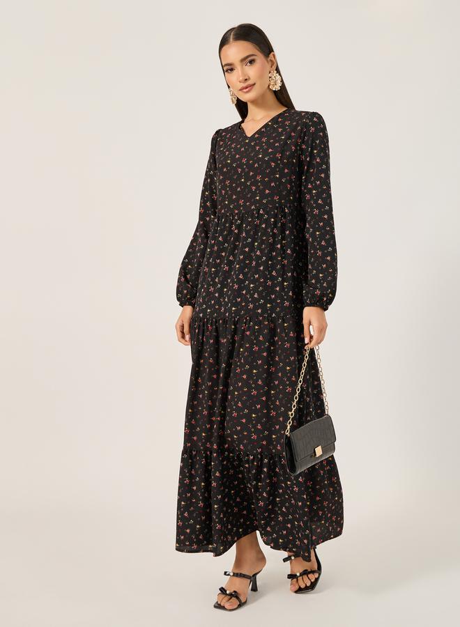 ستايلي فساتين سهرة نسائية بأكمام طويلة وطبعة كاملة - Image 1