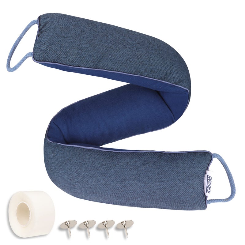 TORRAMI 38 Door Draft Stopper Under Bottom Insulation Noise Air Stopper 20LBDraft Stopper Guard Seal for Doors and Windows  Dark Blue