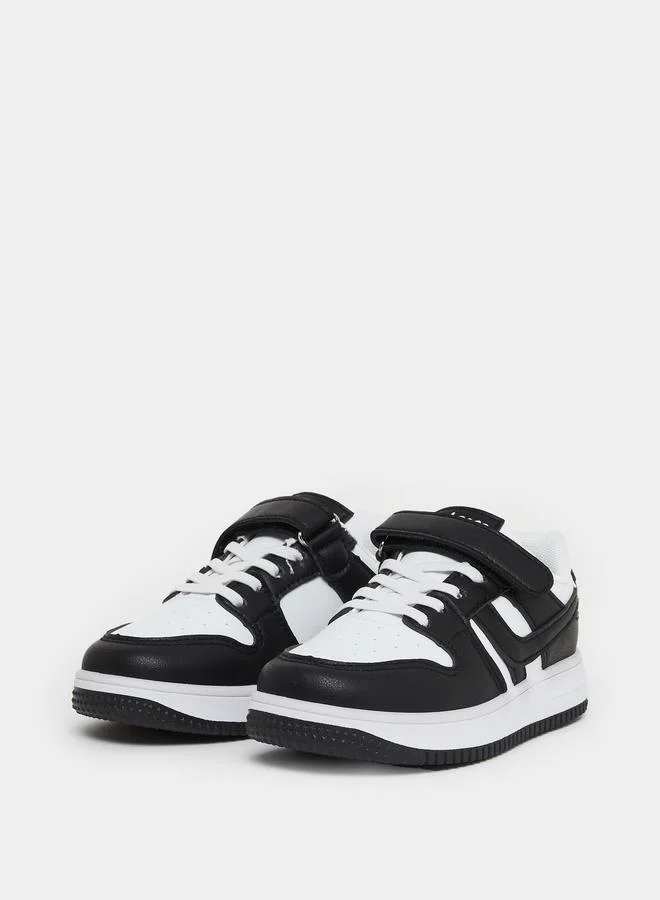 ستايلي Boys Color Block Sneakers with Hook and Loop