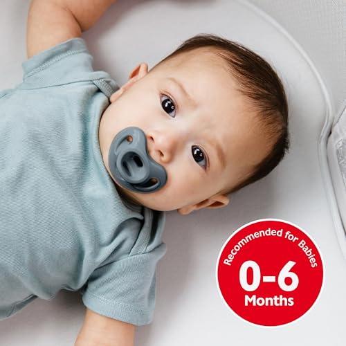 NUK 100% Silicone Comfy Orthodontic Pacifiers, 0-6 Months, Blue Fashion, Timeless Collection, 5 Count - Image 4