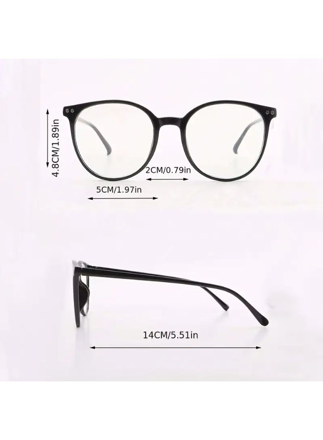 SCENT HOUSE [Blue Light Blocking Round Glasses] Half-Frame Women'S Round Blue Light Blocking Fashionable Glasses (Includes eyeglass case)
,blue lighe blocking glasses,eyeglasses - Image 2