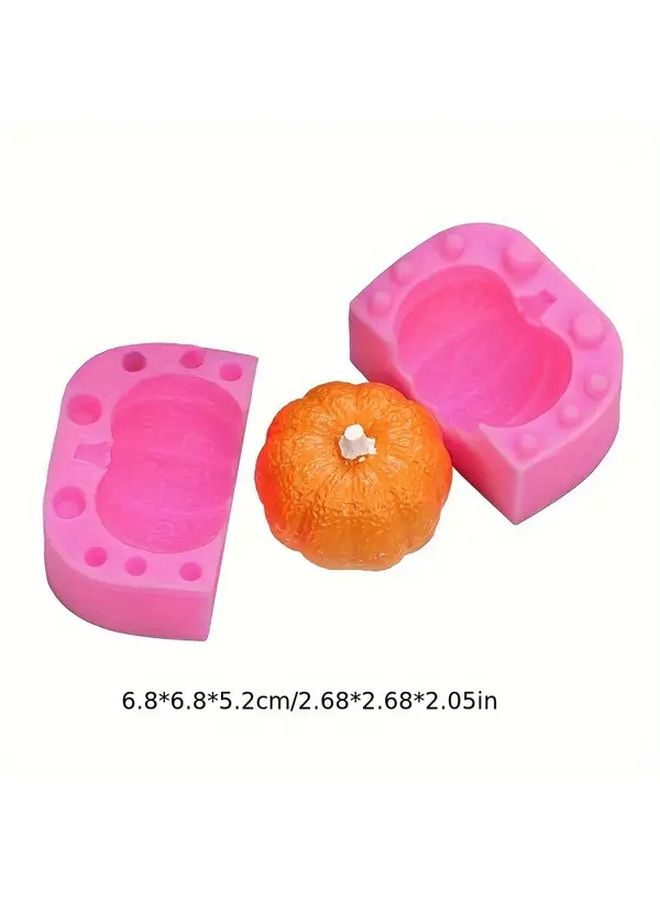 Large 3D Halloween Pumpkin Silicone Mold for Fondant Chocolate Candle Making - Image 3