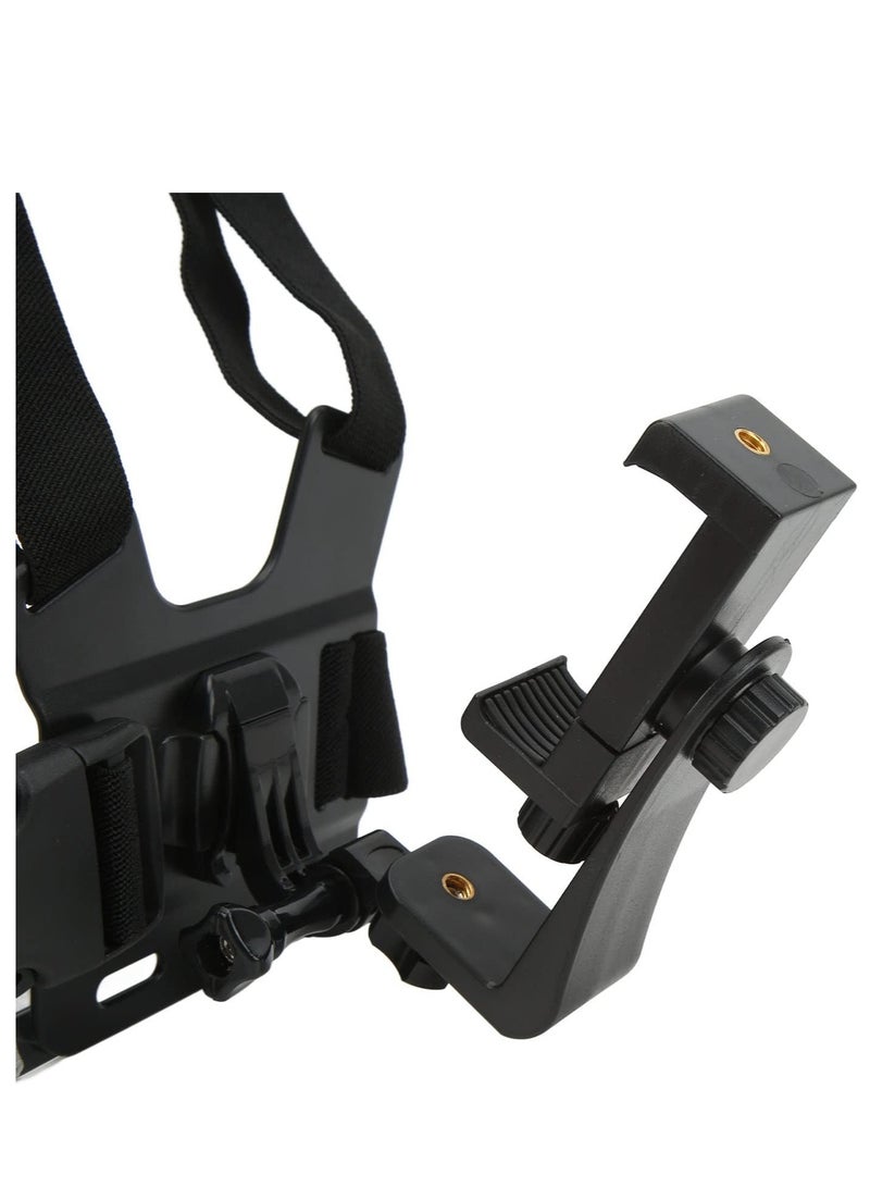 Chest Mount Belt, Adjustable Chest Strap with Phone Holder Bracket, Compatible with Most Smartphones and Sports Cameras, Suitable for Outdoor Cycling - Image 4