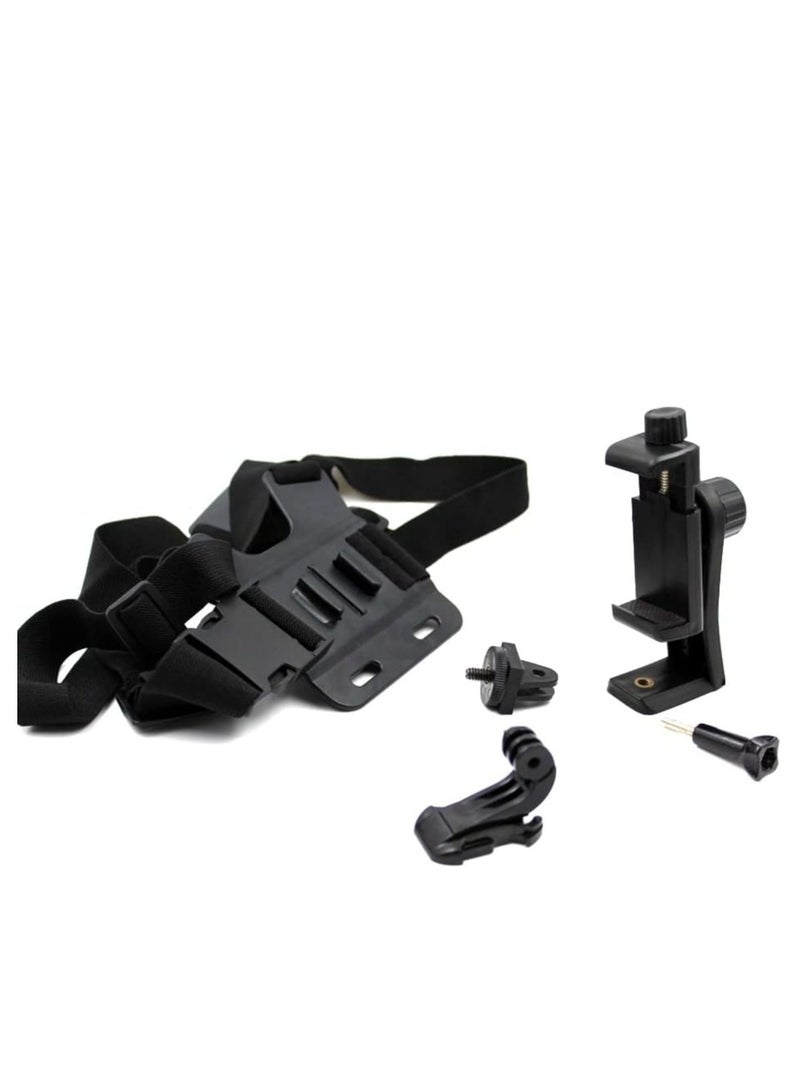 Chest Mount Belt, Adjustable Chest Strap with Phone Holder Bracket, Compatible with Most Smartphones and Sports Cameras, Suitable for Outdoor Cycling - Image 5