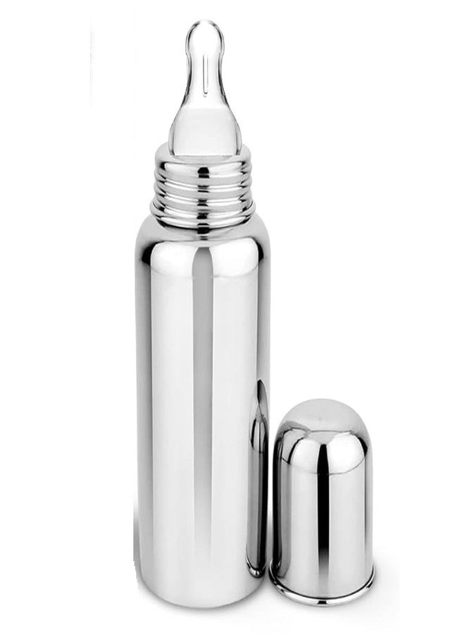 RB POINT Purecare Stainless Steel Baby Feeding Bottle Anti-Colic Nipple, Silicone Sippy Spout-100% Bpa-Free, 240 Ml - Image 1