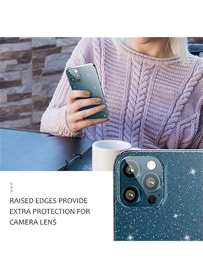 Arabest Compatible with iPhone 12 and 12 Pro Case, Slim Fit Hybrid Glitter Bling Sparkly Case for Women Shockproof Protective Flexible Bumper Cover for iPhone 12/12 Pro 6.1-Inch 2020, Clear Glitter - Image 5