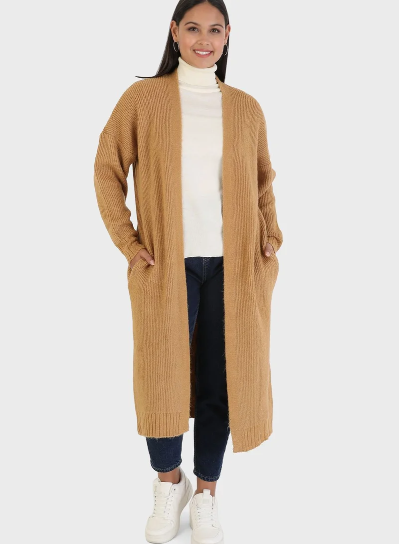 Refka by modanisa Pocket Detail Longline Cardigan