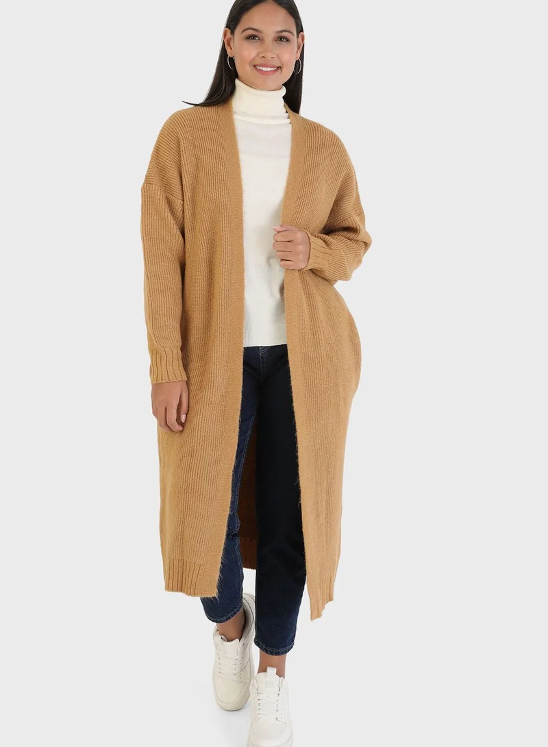 Refka by modanisa Pocket Detail Longline Cardigan