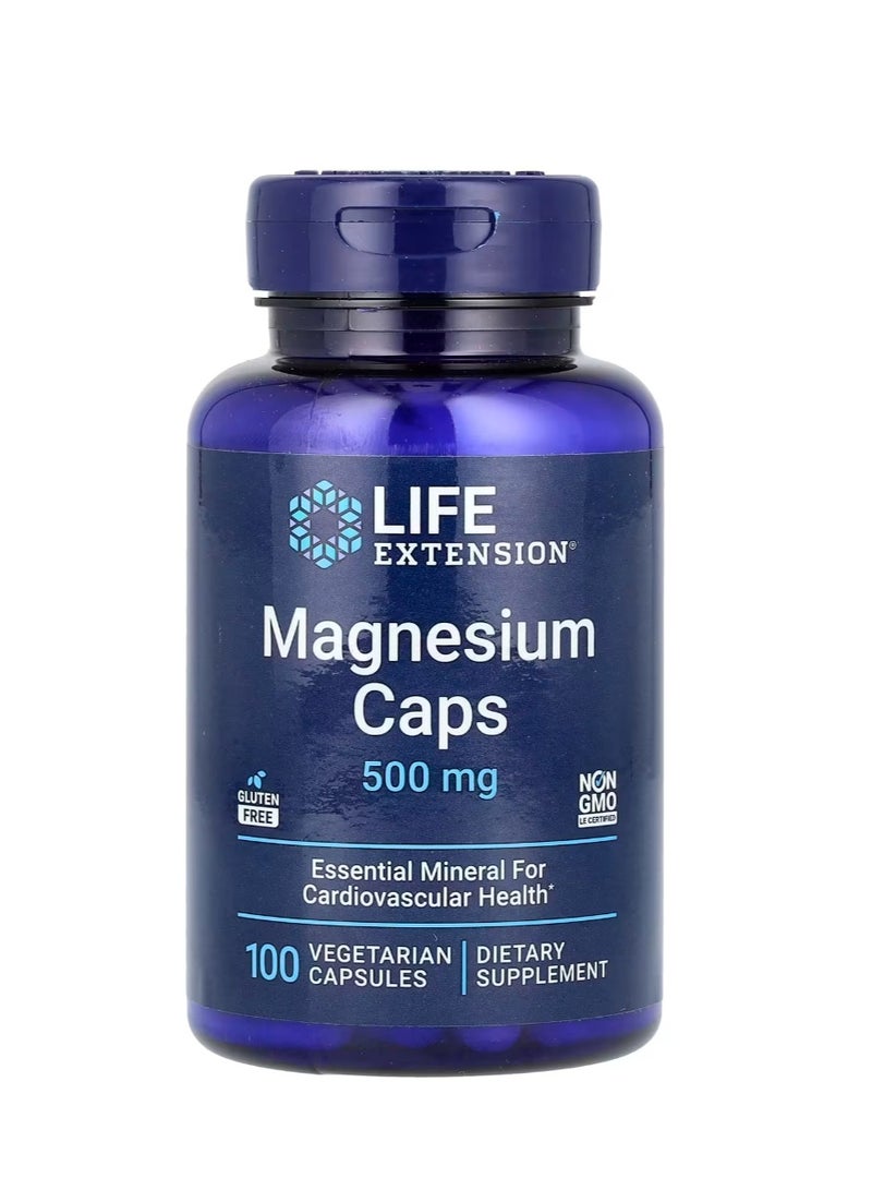 Life Extension Magnesium Caps 500 mg 100 Vegetarian Capsules  - Image 1