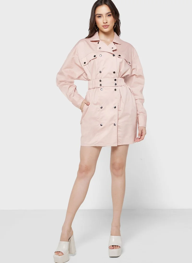 Cmeo collective Belted Button Detail Dress