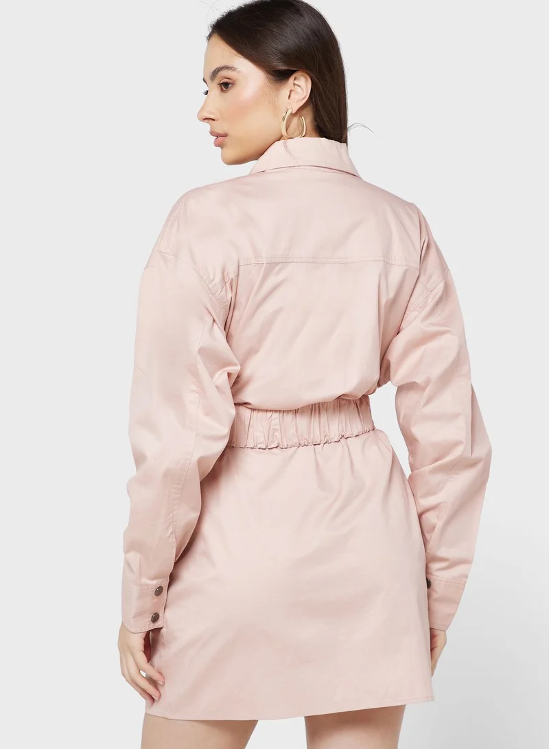 Cmeo collective Belted Button Detail Dress