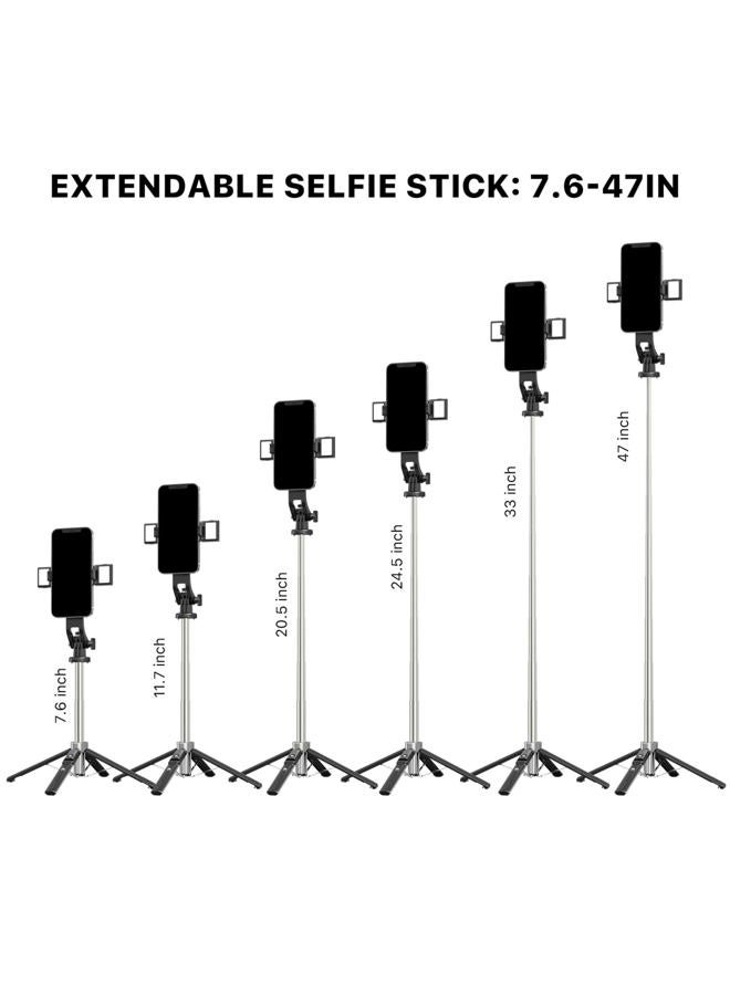 M MYBAT PRO Selfie Stick Tripod with Remote, 4 in 1 Extendable Portable Bluetooth Selfie Stick with Lights & Phone Tripod Stand Compatible with Gopro, iPhone/Samsung/Huawei…All Cellphone. - Image 2