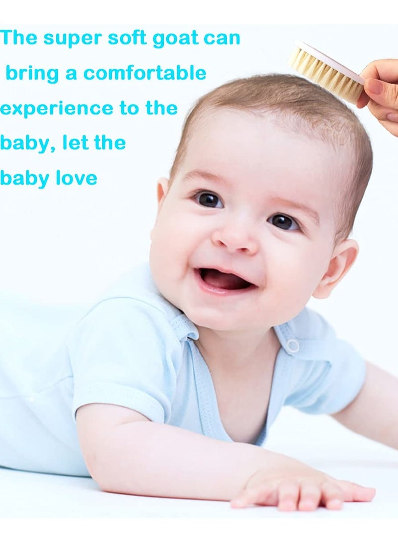 Baby Hair Brush &Silicone Baby Cradle Cap Brush Set, for Newborns & Toddlers-Natural Soft Goat Bristles-Ideal for Cradle Cap-Perfect Baby Registry Gift (Blue) - Image 3