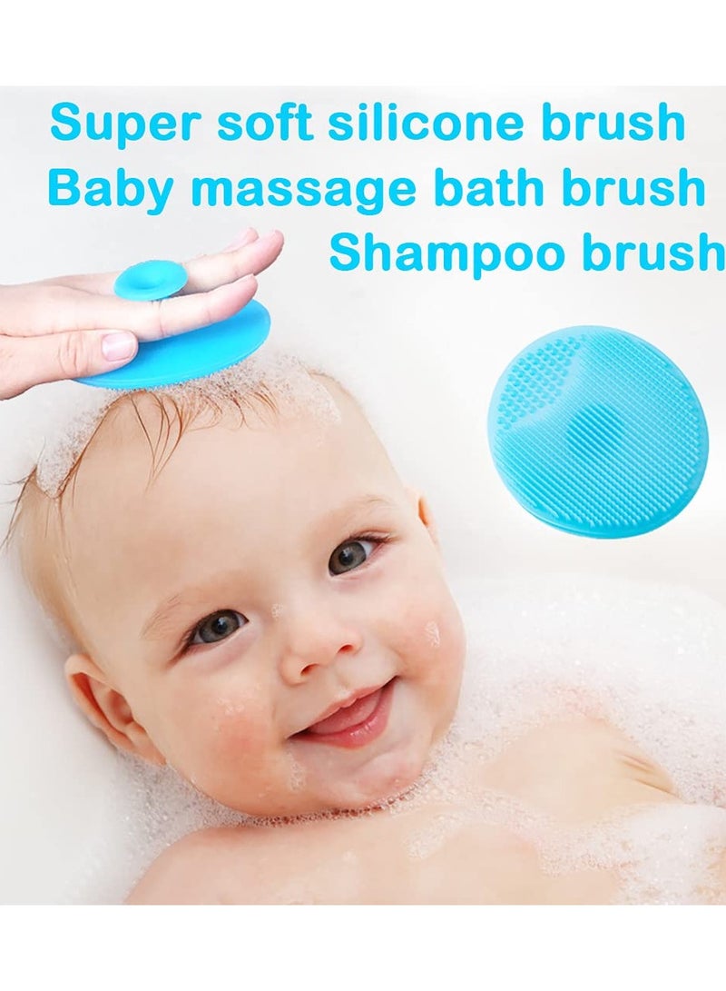 Baby Hair Brush &Silicone Baby Cradle Cap Brush Set, for Newborns & Toddlers-Natural Soft Goat Bristles-Ideal for Cradle Cap-Perfect Baby Registry Gift (Blue) - Image 5