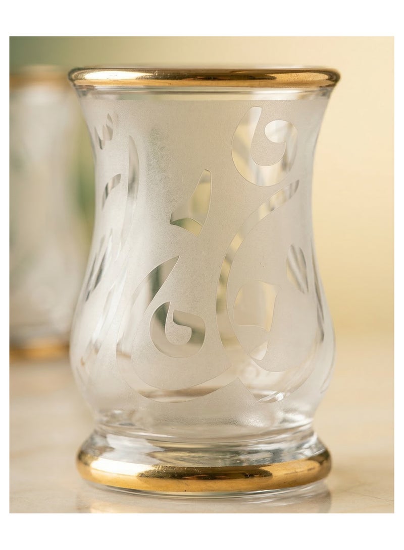 Casa Home Decorated Heat-Resistant Glass Tea Cups Set - 3 pcs - 85ml - Image 2