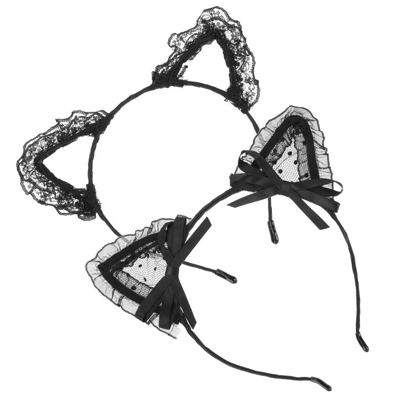 2pcs Adorable Cat Ears Bands Adorable Lace Headbands Hair Accessories - Image 1