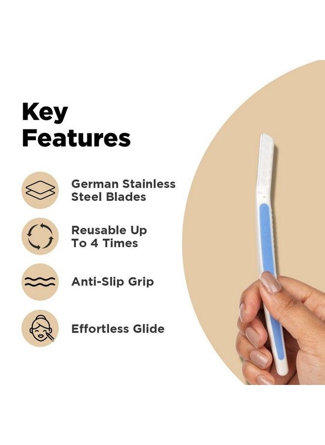 Furr - German Blade Reusable Face Razor For Women Facial Hair 3 Razors; Comes With Protective Sleeve ; For Eyebrows Upper Lip Forehead Peach Fuzz Chin And Sideburns - Image 1