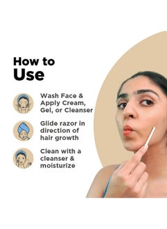 Furr German Blade Reusable Face Razor For Women Facial Hair 3 Razors; Comes With Protective Sleeve ; For Eyebrows Upper Lip Forehead Peach Fuzz Chin And Sideburns  - Image 3