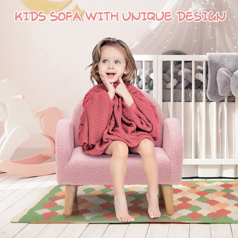 INFANS Kids Sofa, Toddler Armchair with Solid Wooden Frame Anti-Tipping Design Plush Fabric, Upholstered Children Chair for Kindergarten Playroom Preschool, Gift for Boys Girls, Toddler Couch - Image 2