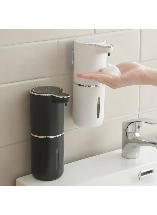 موزع صابون أوتوماتيكي ذكي بدون لمس لون أبيض مطور - يعمل بالطاقة عبر USB 🔌، مع بطارية ليثيوم قابلة للشحن 🔋، موزع رغوة صحي بلمسة واحدة 🤲✨، يشكل الرغوة تلقائيًا ✅، تصميم عصري 🎨 مناسب للحمام 🛁 والمطبخ 🍳 والمكتب 🏢 والفندق 🏨 وفي جميع الفصول ☀️❄️، سهل التركيب ⚙️، هيكل بلاستيكي متين 💪، هدية مثالية للسفر 🎁🧳، متوافق مع الصابون السائل 🧴. - Image 1