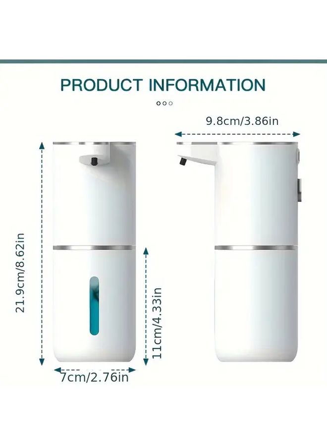 موزع صابون أوتوماتيكي ذكي بدون لمس لون أبيض مطور - يعمل بالطاقة عبر USB 🔌، مع بطارية ليثيوم قابلة للشحن 🔋، موزع رغوة صحي بلمسة واحدة 🤲✨، يشكل الرغوة تلقائيًا ✅، تصميم عصري 🎨 مناسب للحمام 🛁 والمطبخ 🍳 والمكتب 🏢 والفندق 🏨 وفي جميع الفصول ☀️❄️، سهل التركيب ⚙️، هيكل بلاستيكي متين 💪، هدية مثالية للسفر 🎁🧳، متوافق مع الصابون السائل 🧴. - Image 3