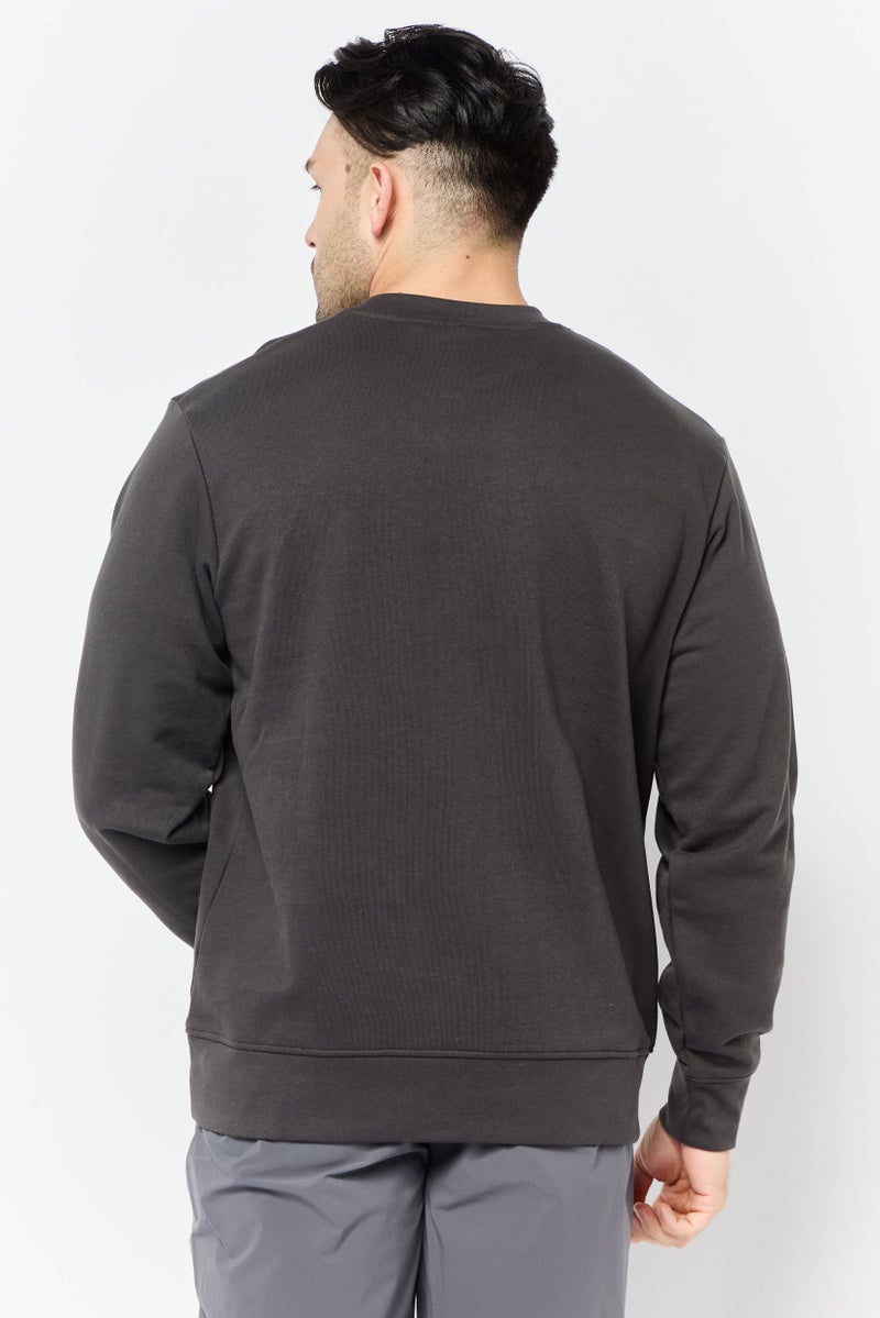 833 POLICE Men Crew Neck Brand Logo Long Sleeves Sweatshirt, Dusty Grey - Image 4