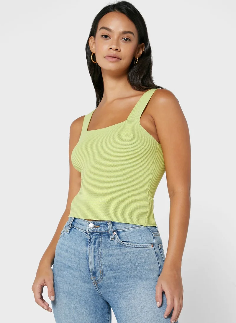 MANGO Ribbed Crop Top